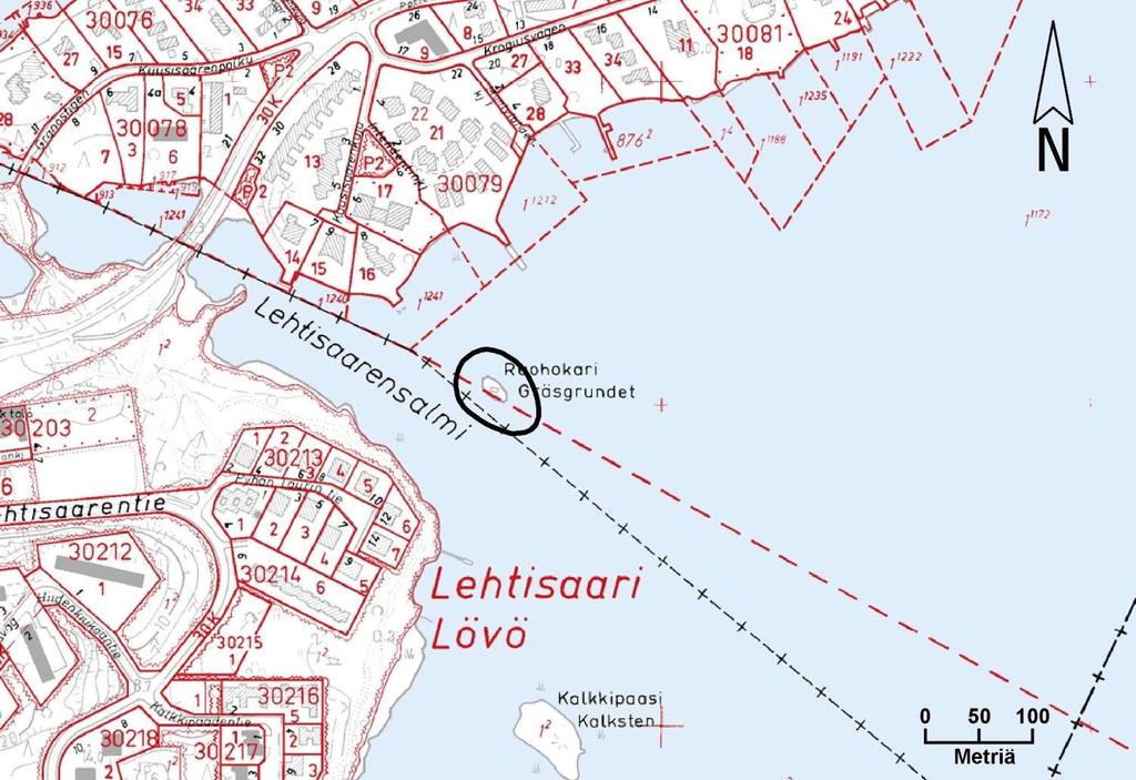 64 Kortti 28) Rauhoitettava alue: Ruohokari Pinta-ala: 0,44 ha Kylä Tila ja Rn:o Omistaja Lehtisaari 415 Lehtisaari 1:2 Ev.lut.