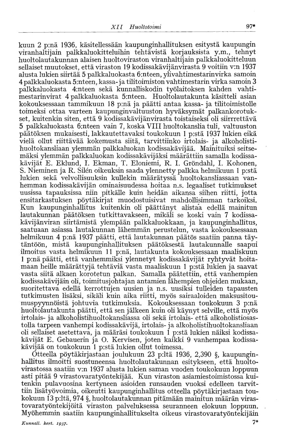 XII. Huoltotoimi