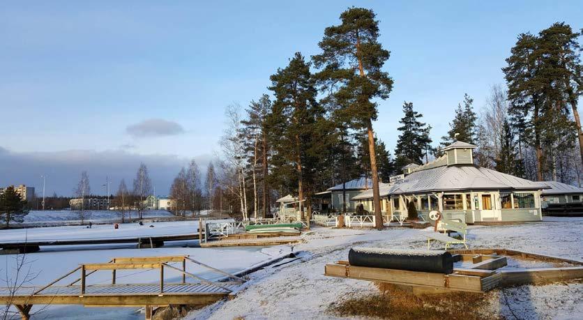 Kalastuspuiston rakennuksia (Ruokonen 1/2017).