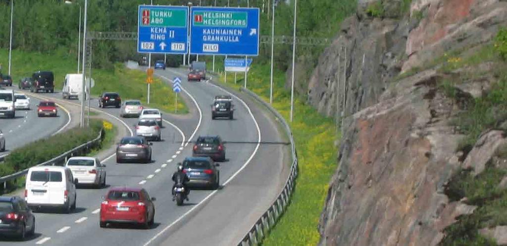 Turunväylän liikennemäärä on kasvanut Espoon länsirajan ja Kehä I:n välillä noin 2 %. Länsiväylällä liikennemäärä on kasvanut länsirajan ja Kehä I:n välillä noin 1 %.