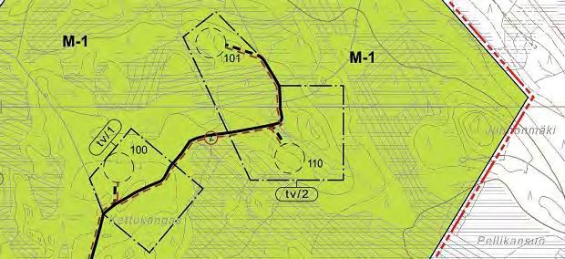 Maa- ja metsätalousvaltainen alue M-1 M-1 MAA- JA METSÄTALOUSVALTAINEN ALUE. Alue on varattu pääsääntöisesti metsätalouden harjoittamiseen.
