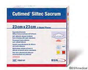 Cutimed Siltec Sacrum Erittäin imukykyinen polyuretaanivaahtosidos, jossa silikoninen haavakontaktipinta ja silikonireuna; ristiluuhaavoihin CUTIMED SILTEC SACRUM 17.5 X 17.
