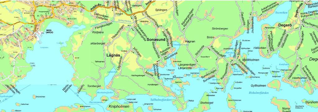 SUUNNITTELUN LÄHTÖKOHDAT 1. Suunnittelualue ja hankkeen tausta Kaavaalue sijaitsee Inkoon ulkosaaristossa, Inkoon keskustasta vajaat yhdeksän kilometriä kaakkoon Södra Sådön saaren kaakkoisrannalla.