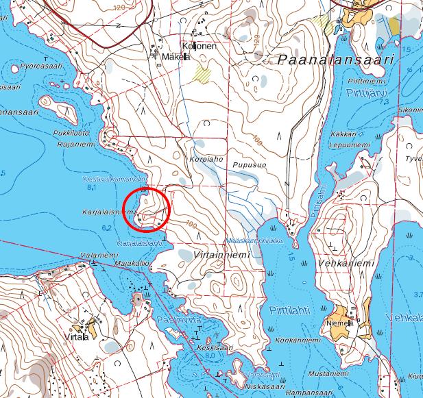 1.2. Kaava-alueen sijainti Suunnittelualue sijaitsee Laukaan kunnan Kapeenkosken kylässä Leivonveden puoleisessa osassa Paanalan saarta.