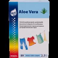 HETI Aloe Vera on matalavaahtoinen, miedosti hajustettu pyykinpesujauhe. Pyykki pehmenee ilman erillisen huuhteluaineen käyttöä.