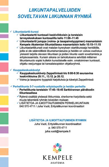 LIIKUNTAPALVELUT Monitoimiallas ja lasten krokotiiliallas suljettu Zimmarin monitoimiallas ja lasten krokoallas (yhteinen vedenkierto) toistaiseksi pois käytöstä monitoimialtaan seinälaatoituksen