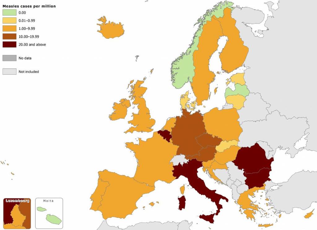 Euroopan tuhkarokkotilanne 11 19 Tapauksia v.