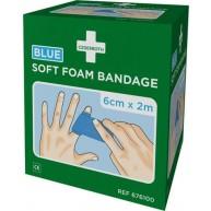 Puhdistusaineena steriili, fysiologinen C676100 Soft laastari, sininen 6 cm x 2 m, 2 rullaa Soft Foam Bandage
