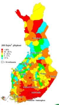 Radon Radonpitoisuuden mediaani Rakennuksen valmistumisvuoden mukaan Suomen syöpärekisteristä ei voida nähdä keuhkosyöpätilastoissa alueellisia eroja korkeiden ja matalien