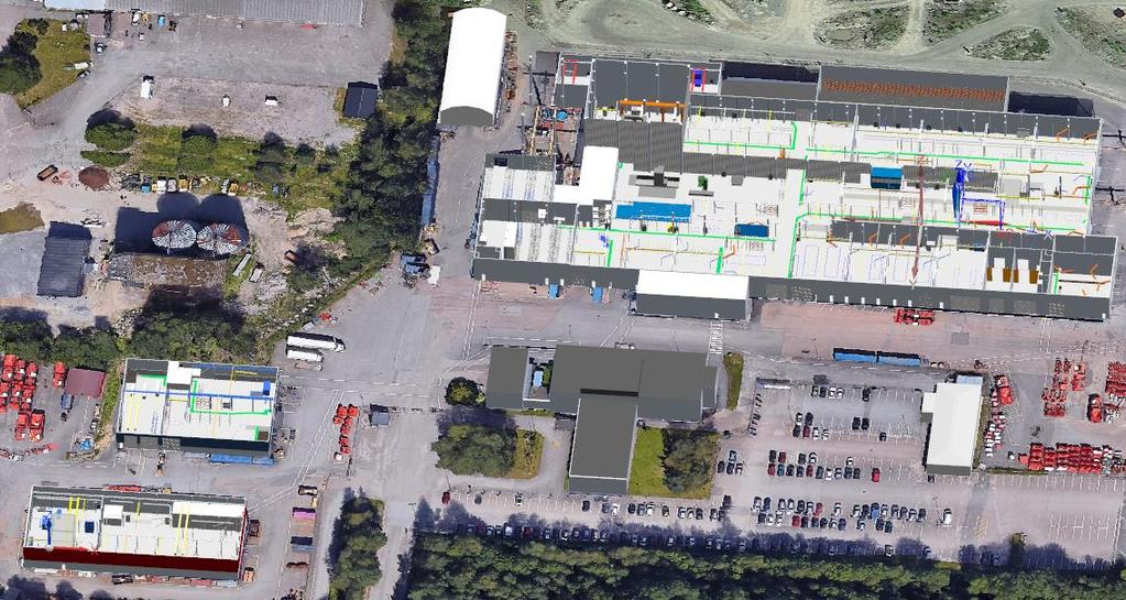 7 2 TEHTAAN MALLINNUS Tehtaan malli on tehty Siemensin NX 3D-suunnitteluohjelmalla. Sandvikilla käytetty NX:n versio on 8.5.