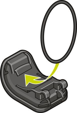 O-renkaan käyttäminen Jos kadotat pyörän kiinnityshihnan, voit kiinnittää kellon ohjaustankoon tavallisella O-renkaalla. Käytä O-rengasta seuraavasti: 1.