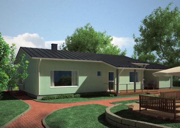 Jämerä Klassikko ILMARI 3 h + k 123,5 m² Huoneistoala 97,0 m² Ilmari on tyylikäs tasamaalle suunniteltu yksikerroksinen koti.