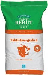 Tähti-Energialisä on runsaasti propyleeniglykolia, ADE-vitamiineja ja biotiinia sisältävä energiarehu poikimisen seudun ruokintaan.