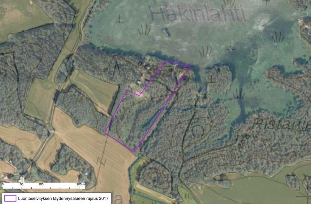 11 2.6 Häkinlahti (2 ha) Häkinlahden selvitysalue sijoittuu Nuuruslahden pohjoispuolelle ja rajautuu pohjoisreunastaan Längelmäveden Häkinlahteen.