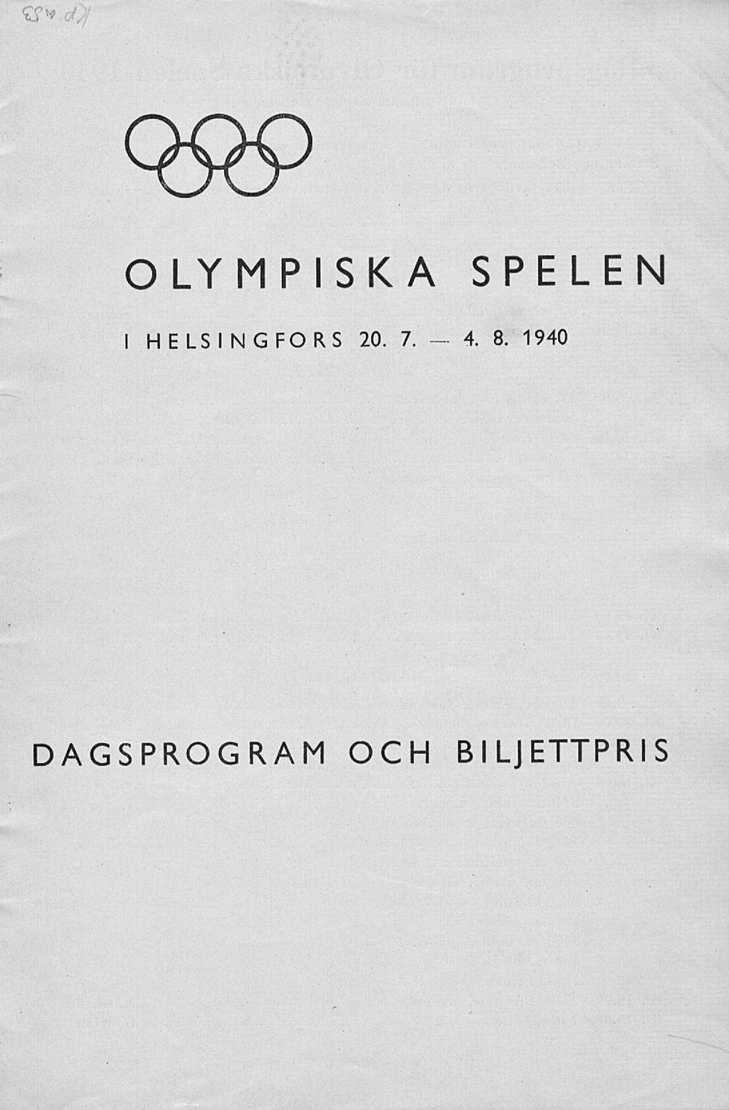 4. OLYMPISKA SPELEN I HELSINGFORS 20.