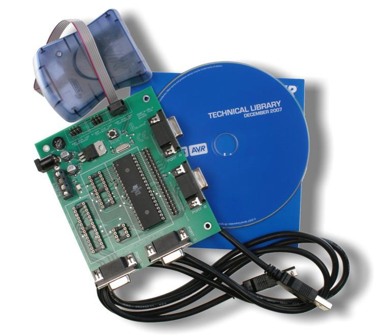 2.2 Käytettävät kortit 2.2.1 AVR multiprogrammer -mikrokontrollerikortti Kehitysympäristön kannalta tärkein osa on AVR-mikrokontrollerikortti (upstream).