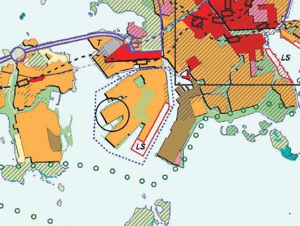 Yleiskaavassa Jätkäsaari on rajattu