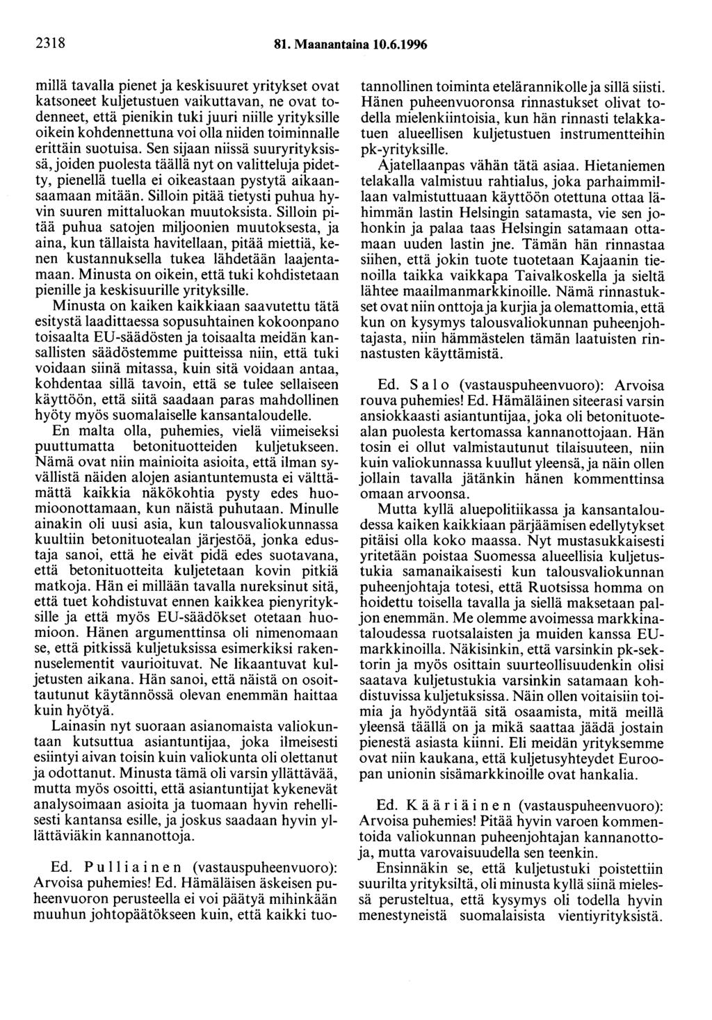 2318 81. Maanantaina 10.6.