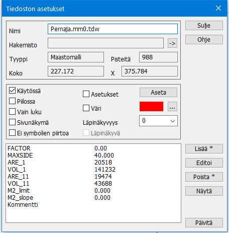 Tiedosto-ominaisuudet Myös tiedostoille voi antaa ominaisuuksia. Ominaisuudet voivat olla käyttäjän määrittämiä (esim. päiväys, mittaaja, erätunnus tai vaikka selitys tiedoston sisällöstä).