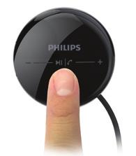 Kuulokkeista kuuluu nouseva aktivointiääni ja laskeva käytöstäpoistoääni, kun asetat Philips Tapster Bluetooth -stereokuulokkeet korviin tai poistat ne. Suomi 7.