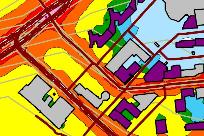 Ympäristöhäiriöt, melu Suunnittelualueen ohittavilta katualueilta kantautuvaa ympäristöhäiriötä on tutkinut Kouvolan kaupungin ohjauksessa WSP