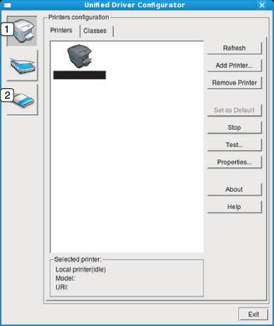 Unified Driver Configurator -työkalun käyttäminen Linuxissa Unified Driver Configurator on pääasiassa laitteiden määrittämiseen tarkoitettu työkalu.