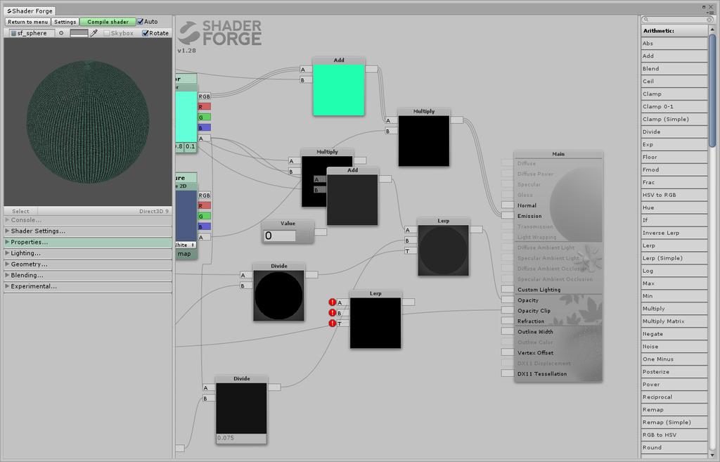 2.4 Shader Forge Shader Forge on Unityssä toimiva graafinen editori shader-skriptien luomiseen.