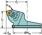 Liitoskoko Mitat, millimetriä, tuumaa (mm, ) Mittaterät h h Pääkäyttöalue J 1 l 1 l ic Tilauskoodi dm m mm mm γ 1) λ s 2) SO ANS Nm 3) 12 1/2 570-DSKNR/L-80-12 80 37.5 1.476 45.0 1.