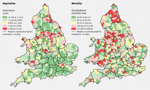 Deprivation and mortality in 2001.