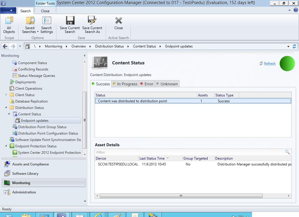 Tämä valitaan kohdasta set sources and order for Endpoint