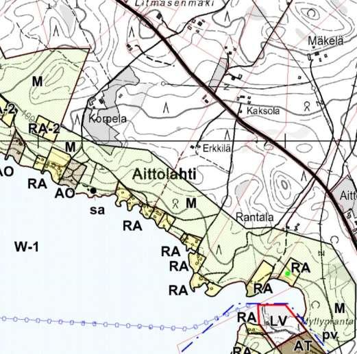 FCG SUUNNITTELU JA TEKNIIKKA OY Kaavaselostus 19 (36) 10) Loma-asuntoalue (RA), maa-