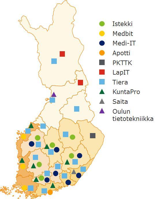 Liite 7 Julkisen sektorin talous- ja henkilöstöhallinnon ja ICT:n palvelutuotanto Suomessa Palvelutuottajia on useita, mutta niiden kiinnostavuus Etelä-Pohjanmaan näkökulmasta vaihtelee