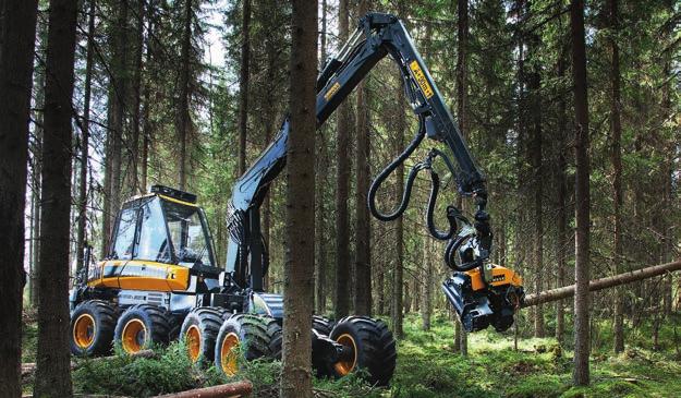 12 HARVESTERIT 13 PONSSE FOX Ketterä harvennusharvesteri vaikeakulkuisiin ja pehmeisiin korjuuolosuhteisiin.