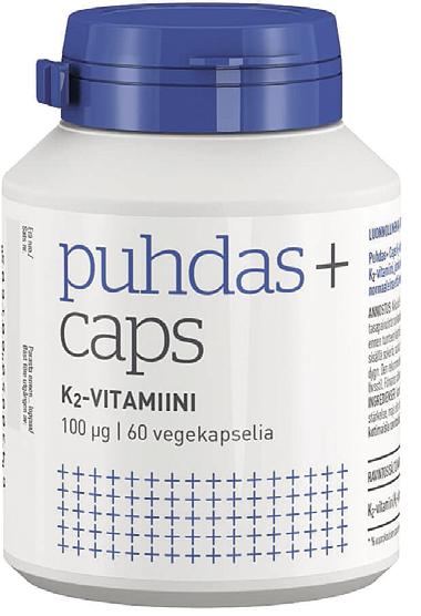 PUHDAS+ K2-VITAMIINI Luonnollinen vitamiini verisuoni terveydelle ja luustolle.