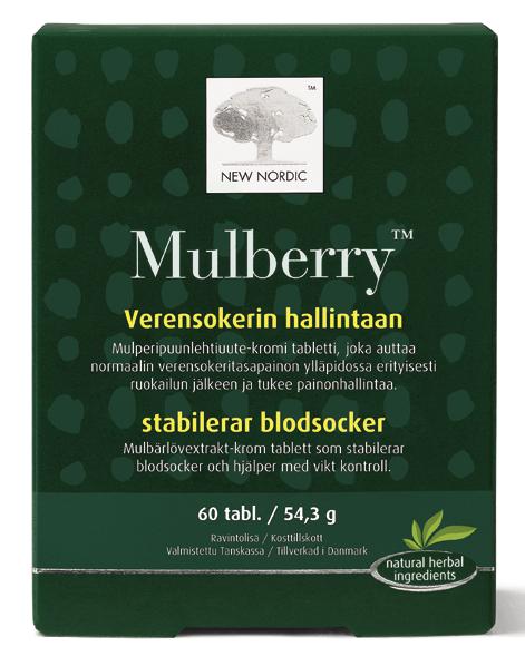 MULBERRY Ruokailun jälkeiseen verensokerin hallintaan.