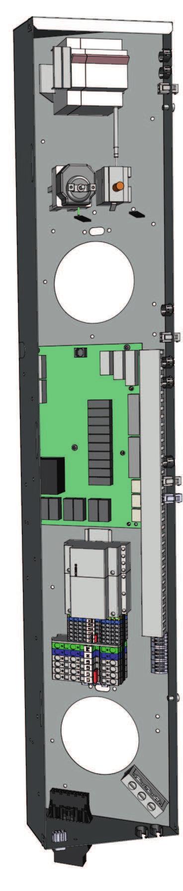 Asennus 14.4.1 Lämpöpumpun virtahuolto: 400 V 3N~ Lämpöpumppu saa virtaa CTC EcoZenith i250:ltä mukana tulevalla mustalla pistokkeella, joka sijaitsee sähkökotelossa alimpana. (HUOM.