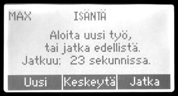 Käynnistysnäkymä Kun A ES käynnistyy, näyttö tarjoaa käyttäjälle kaksi vaihtoehtoa: Normaali käynnistys Uusi: Käynnistää laitteen oletusasetuksilla, jatkuva toiminta maksimikapasiteetilla.