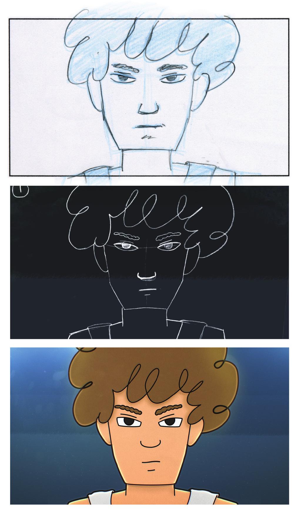 Halusin kuitenkin tarkoituksella käydä tämän prosessin läpi ja kokea sen konkreettisesti. Storyboardia tehdessä yritin ottaa animointitavan huomioon.