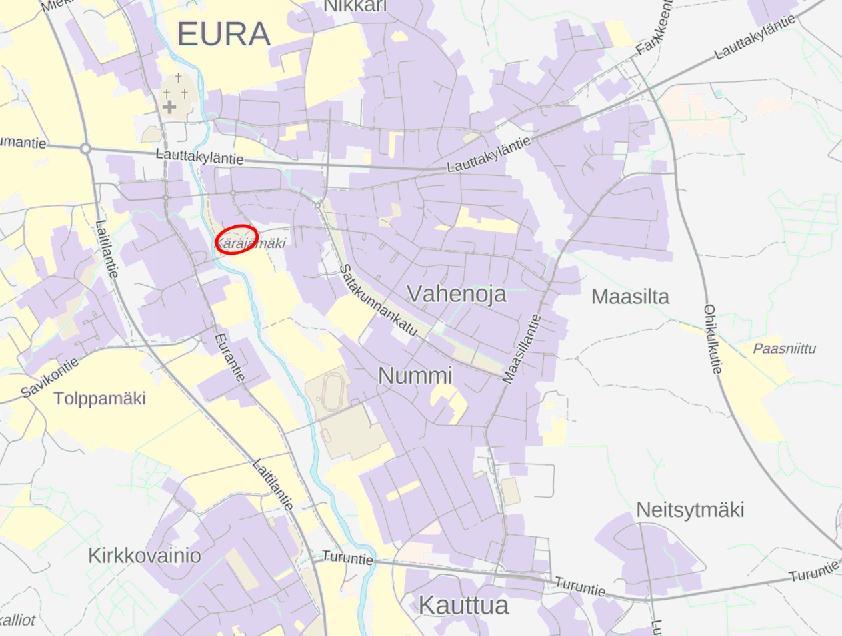 Suunnittelualue Suunnittelualue sijaitsee Euran keskustaajamassa Eurajoen länsipuolella Isovaheen kylässä.