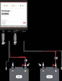 MultiCharger 2x35A Tuotenro 704700 Jännite - VAC/Hz 230/50-60 Käyttölämpötila - o C -35 +50 Latausjännite* S1 - VDC 14,4 Ylläpitolataus S2 - VDC 13,5 12V SYSTEM Latausvirta enintään - A Akun koko
