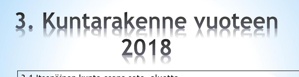 3.1 Itsenäinen kunta osana sote -aluetta Sote -palvelujen hankinnassa tarvitaan omistajanohjausta tukeva raportointi Kunnan tulee turvata oma sote - palvelujen osto-osaaminen Kunnalle jää merkittävää