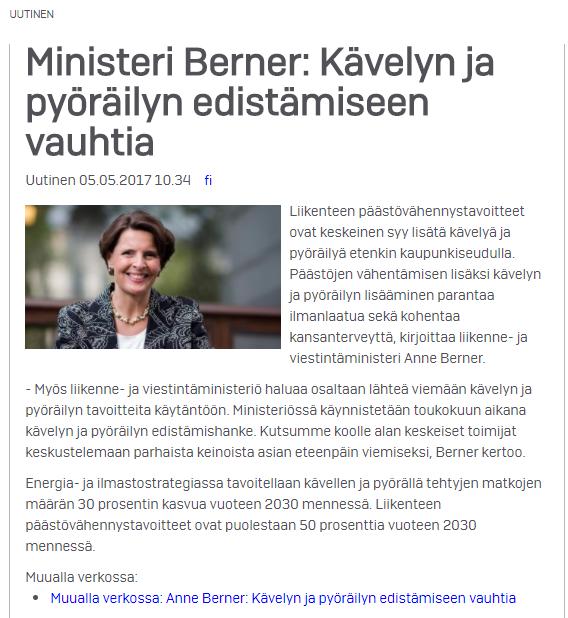 Kuntien liikenneturvallisuussuunnitelmat viisaan/kestävän liikkumisen suunnitelmat Kuntien/seutujen