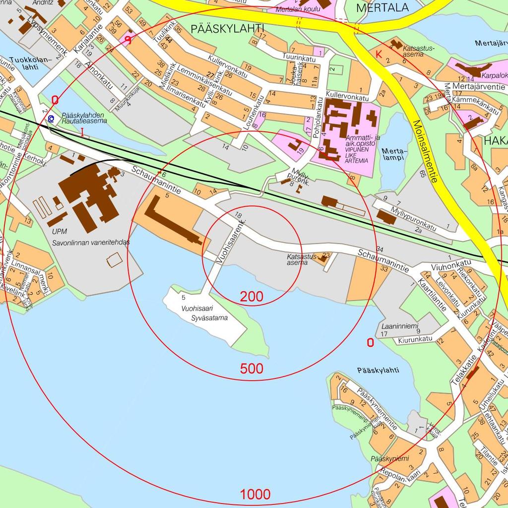 ANDRITZ MERTALAN KOULU KARPALO PÄÄSKYLAHDEN RAUTATIEASEMA AUTOLIIKKEITÄ JA KORJAAMOJA YM. SAMI LEIPOMO UPM-KYMMENE OYJ SUUR-SAVON SÄHKÖ OY BETONIELEMENTTITEHDAS RAKENNUSLIIKKEITÄ YM.