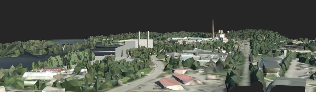 Piiput olisivat massiivisimmassa vaihtoehdossa 55 metriä korkeat ja tuotantolaitos 32 metriä korkea (siilot).