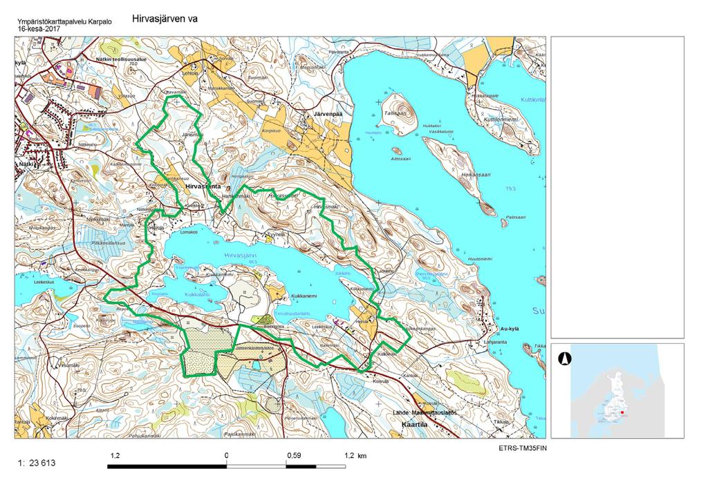 Ulkoinen kuormitus (ominaiskuormitus maankäytön perusteella, pistekuormitus vanhalta kaatopaikalta, haja-asutuksen jätevedet) Kartta: ojanäytepisteet