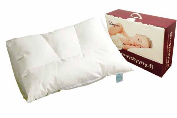 Patentoidun kennorakenteen ansiosta käyttäjä voi säätää tyynyn itselleen sopivaksi lisäämällä tai vähentämällä täytettä.