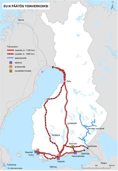 17 TAMPEREEN KAUPUNKISEUDUN KYTKEYTYMINEN EUROOPAN LAAJUISEN LIIKENNEVERKON (TEN-T) KEHITTÄMISEEN Liikenneviraston www-sivut Joulukuussa 2013 Euroopan parlamentti linjasi Euroopan laajuisen