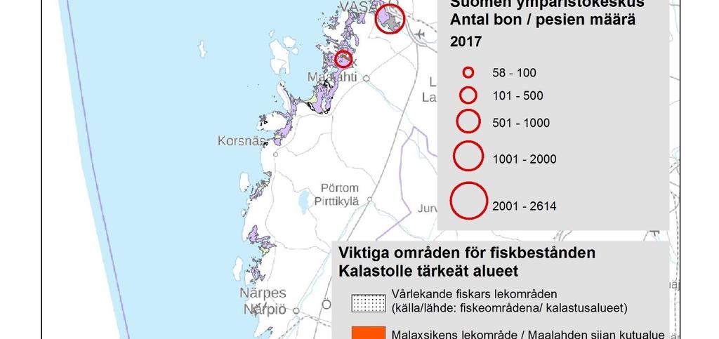 alueista Pohjanmaan rannikolla.