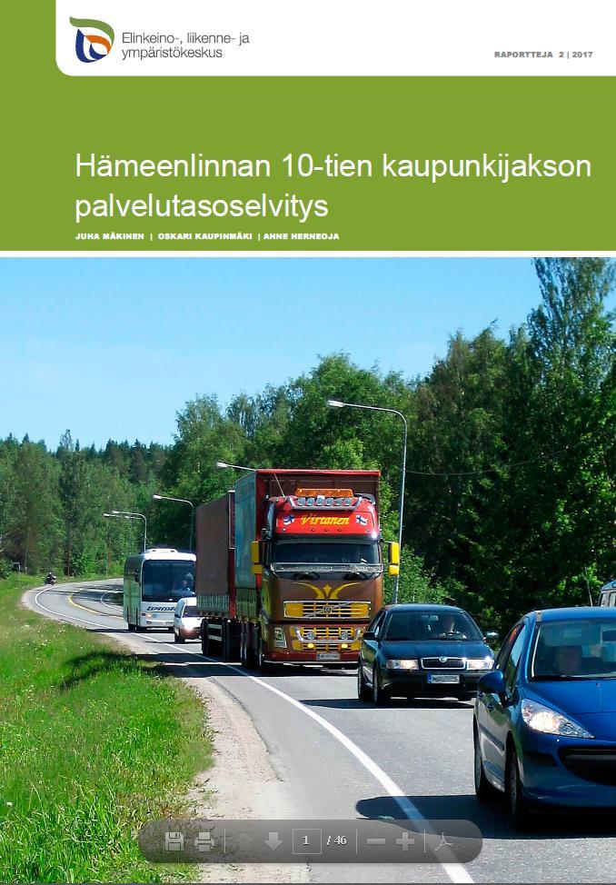 Hämeenlinnan 10-tien kaupunkijakson palvelutasoselvitys laadittu