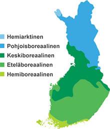 Suomen ilmastovyöhykkeet Varpukasvien vyöhyke Hidaskasvuisten metsien vyöhyke Soiden